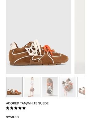 NWT Naked Wolfe Adored Tan/White Suede Women’s Sneaker